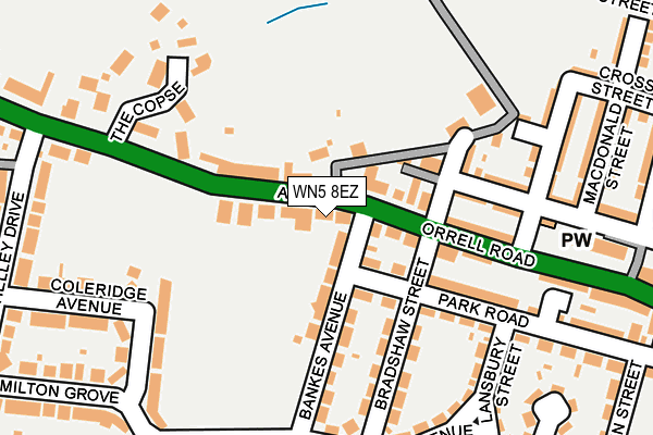 WN5 8EZ map - OS OpenMap – Local (Ordnance Survey)