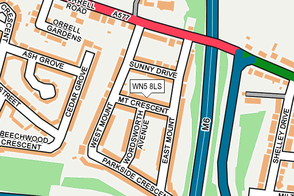 WN5 8LS map - OS OpenMap – Local (Ordnance Survey)