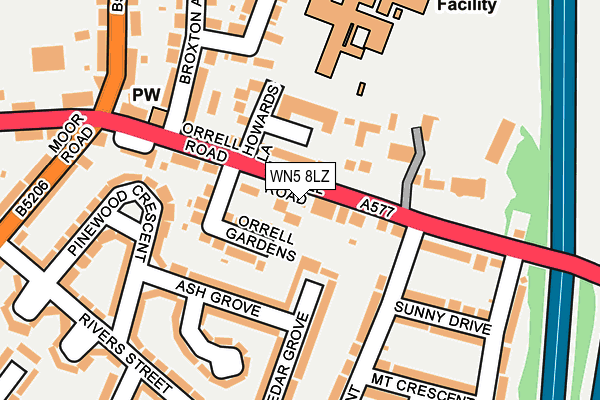 WN5 8LZ map - OS OpenMap – Local (Ordnance Survey)