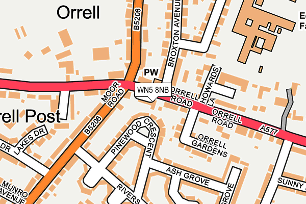 WN5 8NB map - OS OpenMap – Local (Ordnance Survey)