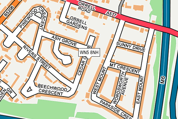 WN5 8NH map - OS OpenMap – Local (Ordnance Survey)