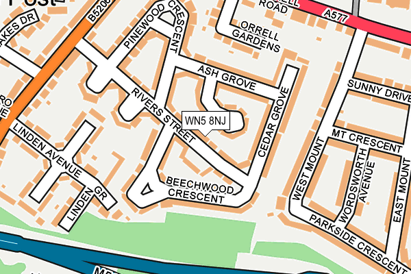WN5 8NJ map - OS OpenMap – Local (Ordnance Survey)