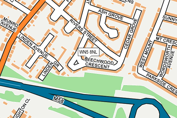 WN5 8NL map - OS OpenMap – Local (Ordnance Survey)