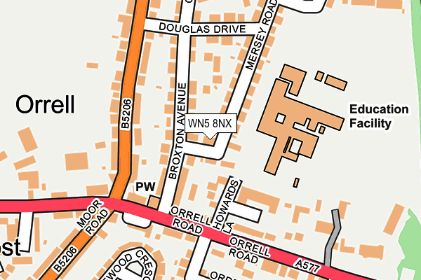 WN5 8NX map - OS OpenMap – Local (Ordnance Survey)