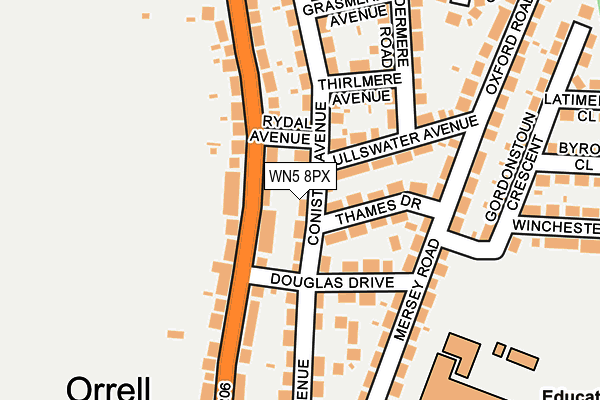 WN5 8PX map - OS OpenMap – Local (Ordnance Survey)