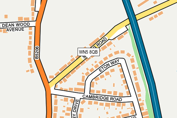 WN5 8QB map - OS OpenMap – Local (Ordnance Survey)