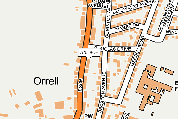Map of ORRELL CHIROPODY PRACTICE LTD at local scale