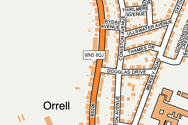 WN5 8QJ map - OS OpenMap – Local (Ordnance Survey)