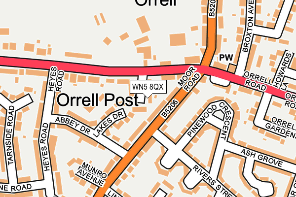 WN5 8QX map - OS OpenMap – Local (Ordnance Survey)