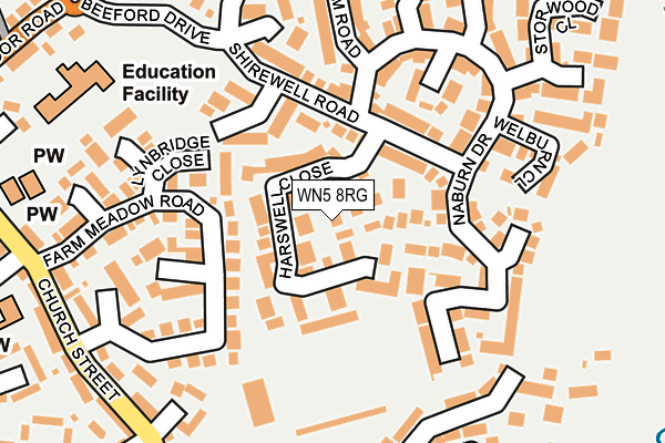 WN5 8RG map - OS OpenMap – Local (Ordnance Survey)