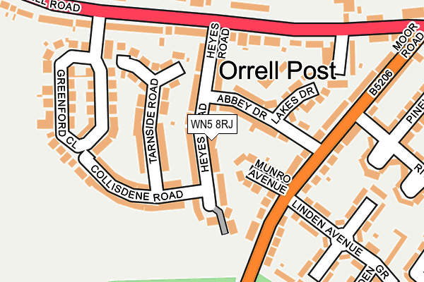 WN5 8RJ map - OS OpenMap – Local (Ordnance Survey)