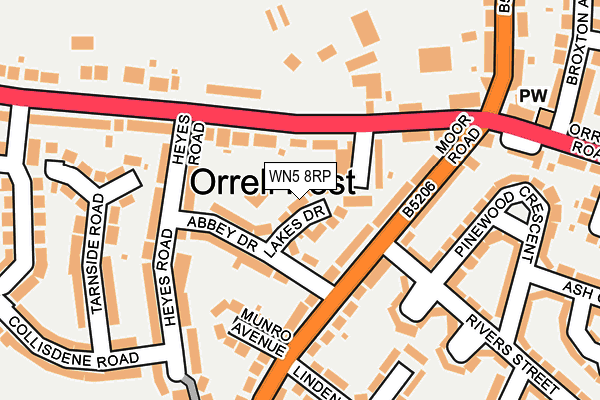WN5 8RP map - OS OpenMap – Local (Ordnance Survey)