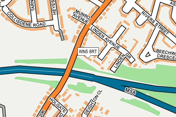 WN5 8RT map - OS OpenMap – Local (Ordnance Survey)