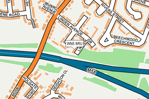 WN5 8RU map - OS OpenMap – Local (Ordnance Survey)