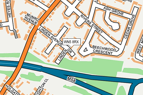 WN5 8RX map - OS OpenMap – Local (Ordnance Survey)