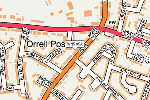 WN5 8SA map - OS OpenMap – Local (Ordnance Survey)