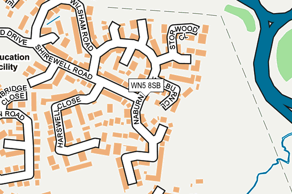 WN5 8SB map - OS OpenMap – Local (Ordnance Survey)