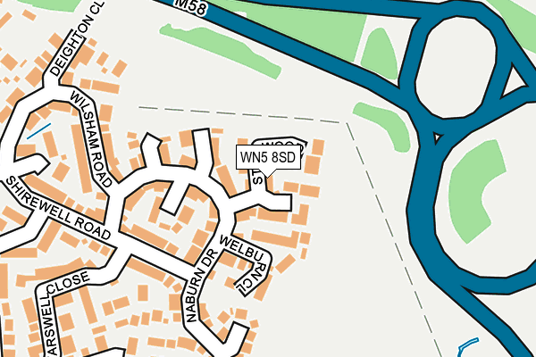 WN5 8SD map - OS OpenMap – Local (Ordnance Survey)