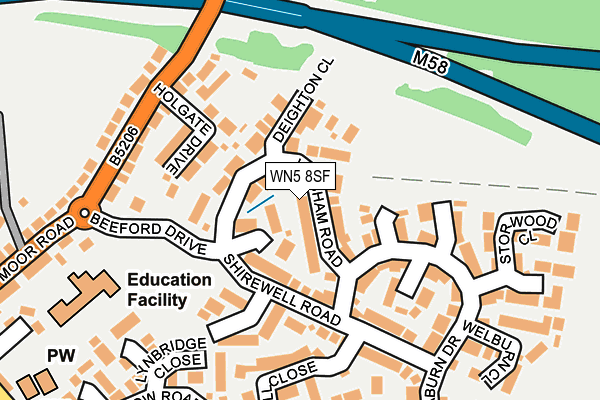 WN5 8SF map - OS OpenMap – Local (Ordnance Survey)