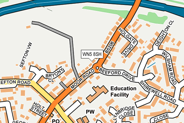 WN5 8SH map - OS OpenMap – Local (Ordnance Survey)