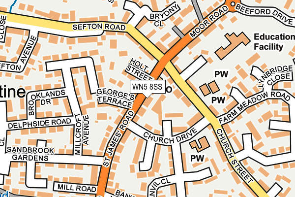 WN5 8SS map - OS OpenMap – Local (Ordnance Survey)