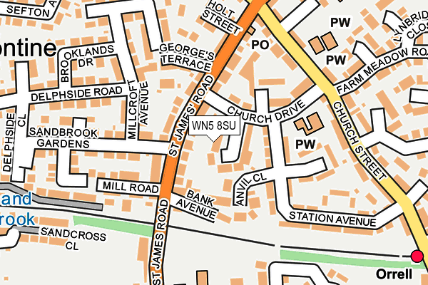 WN5 8SU map - OS OpenMap – Local (Ordnance Survey)