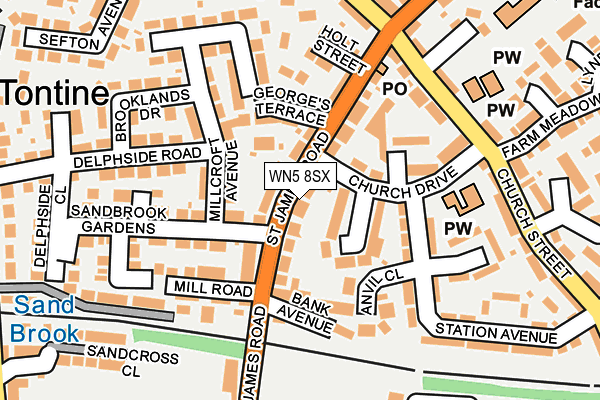WN5 8SX map - OS OpenMap – Local (Ordnance Survey)