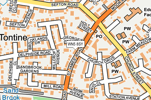 WN5 8SY map - OS OpenMap – Local (Ordnance Survey)