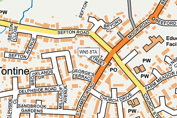 WN5 8TA map - OS OpenMap – Local (Ordnance Survey)