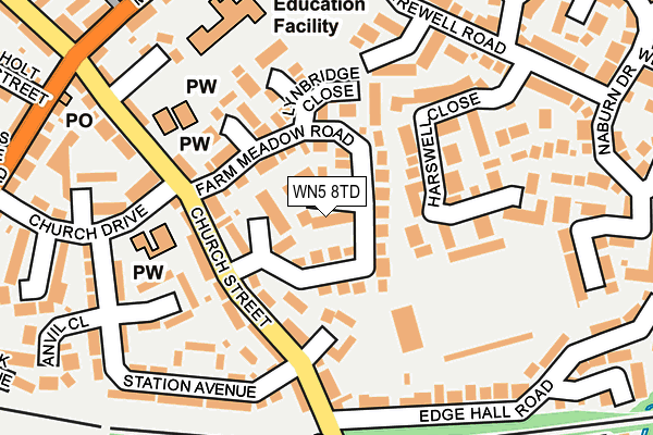 WN5 8TD map - OS OpenMap – Local (Ordnance Survey)