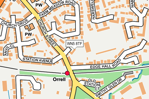 WN5 8TF map - OS OpenMap – Local (Ordnance Survey)