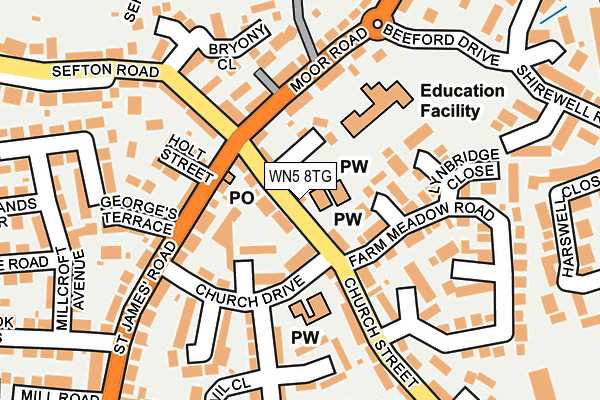 WN5 8TG map - OS OpenMap – Local (Ordnance Survey)