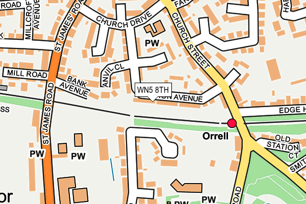 WN5 8TH map - OS OpenMap – Local (Ordnance Survey)