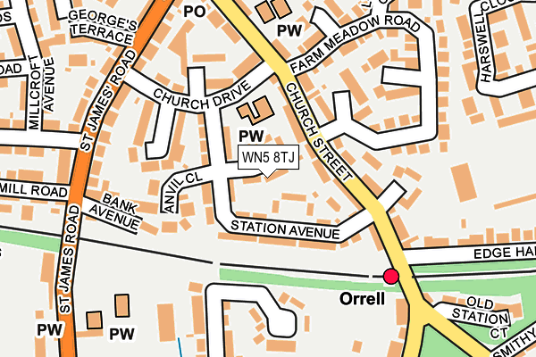WN5 8TJ map - OS OpenMap – Local (Ordnance Survey)