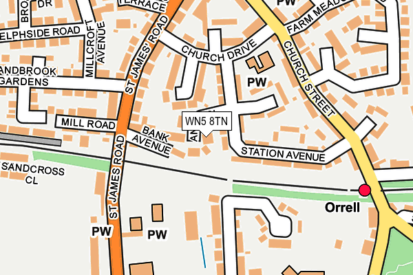 WN5 8TN map - OS OpenMap – Local (Ordnance Survey)