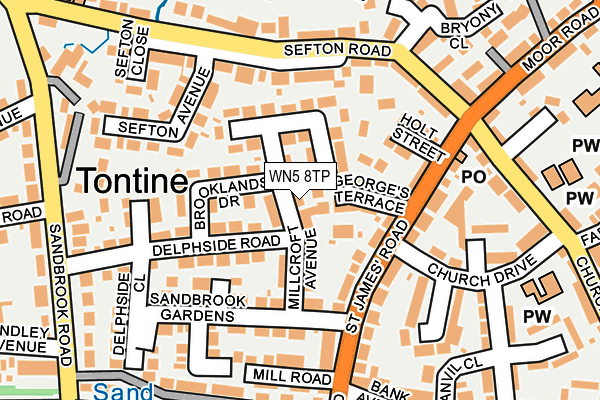 WN5 8TP map - OS OpenMap – Local (Ordnance Survey)