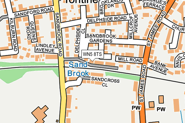 WN5 8TS map - OS OpenMap – Local (Ordnance Survey)