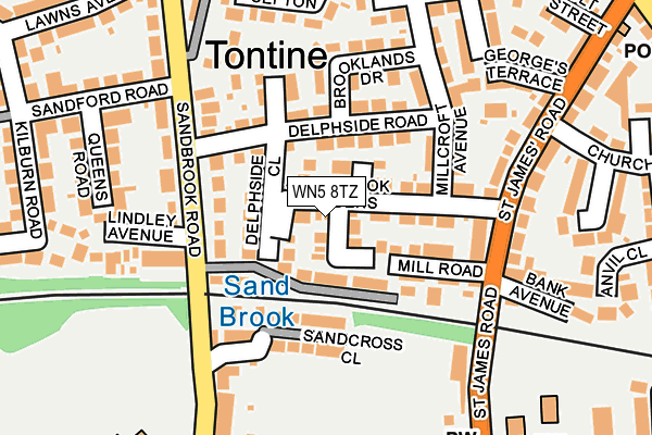 WN5 8TZ map - OS OpenMap – Local (Ordnance Survey)