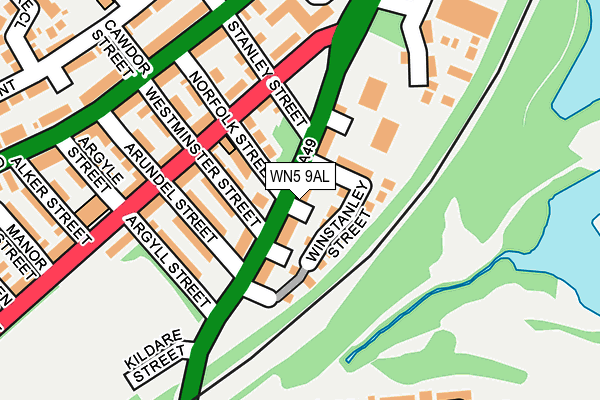 WN5 9AL map - OS OpenMap – Local (Ordnance Survey)