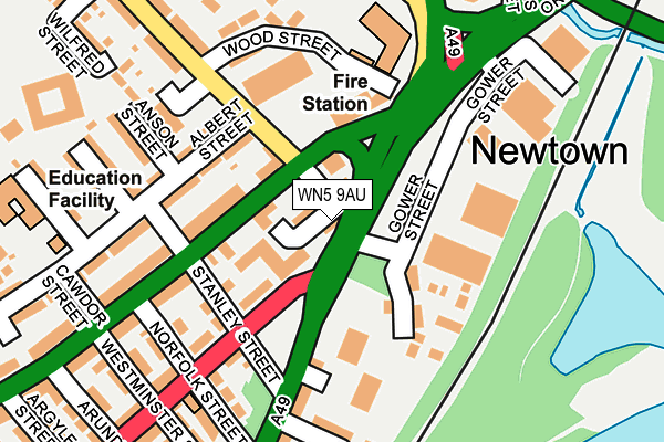 WN5 9AU map - OS OpenMap – Local (Ordnance Survey)