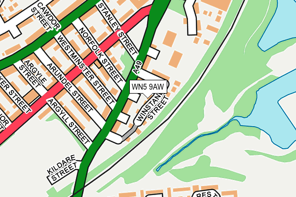 WN5 9AW map - OS OpenMap – Local (Ordnance Survey)