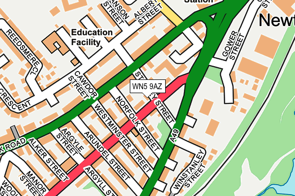 WN5 9AZ map - OS OpenMap – Local (Ordnance Survey)