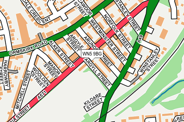 WN5 9BG map - OS OpenMap – Local (Ordnance Survey)