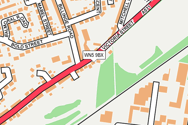 WN5 9BX map - OS OpenMap – Local (Ordnance Survey)