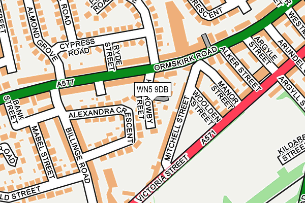 WN5 9DB map - OS OpenMap – Local (Ordnance Survey)