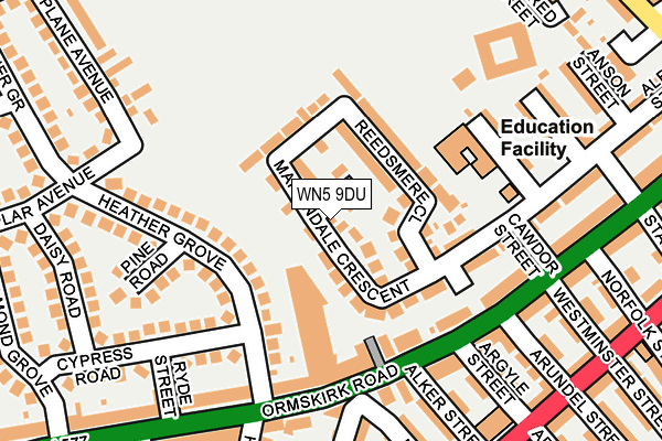 WN5 9DU map - OS OpenMap – Local (Ordnance Survey)