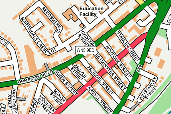 WN5 9ED map - OS OpenMap – Local (Ordnance Survey)