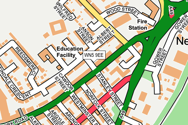 WN5 9EE map - OS OpenMap – Local (Ordnance Survey)