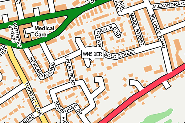 WN5 9ER map - OS OpenMap – Local (Ordnance Survey)