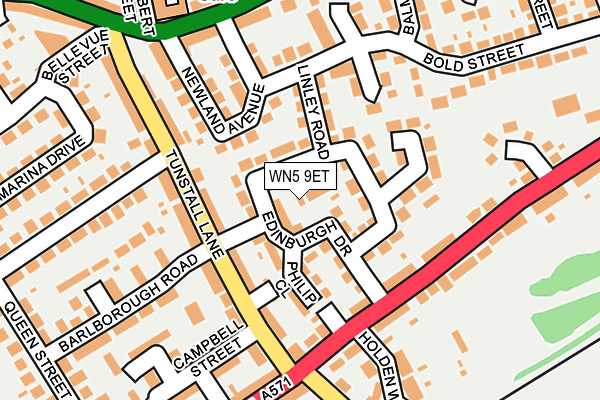 WN5 9ET map - OS OpenMap – Local (Ordnance Survey)